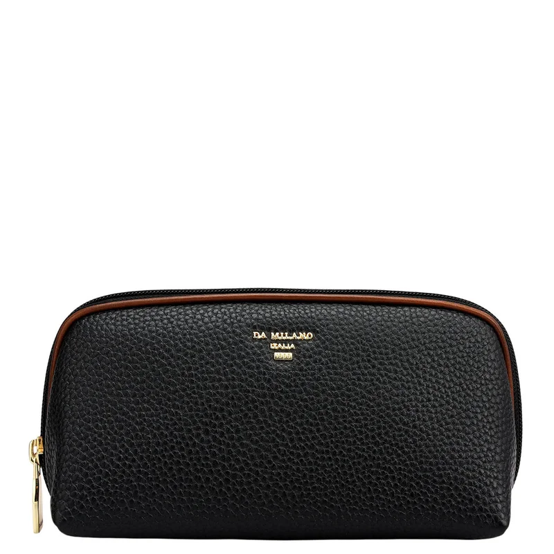 Da Milano Wax Leather Multi Pouch - Black
